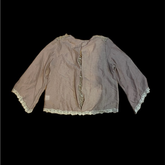 Solitaire Linen Blouse Tunic Beige Tan Large - Picture 2 of 11